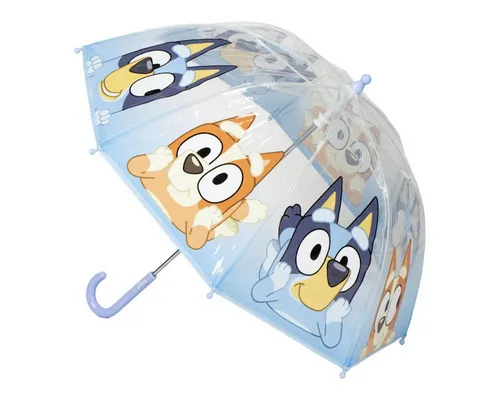 Bluey Regenschirm-Wanderstock Kinder Ø 45 cm Regenschirm manueller Bubble-Schirm & Wetterschutz