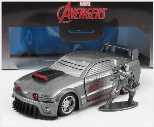 JADA 253223015 Ford USA - MUSTANG Coupe 2006 With War Machine Figure - Grey - 1