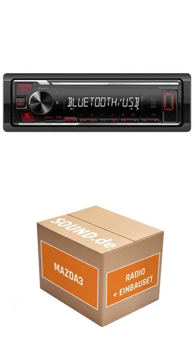Kenwood KMM-BT209 Autoradio für Mazda3 mit Bluetooth - Multifunktionales 1-DIN Autoradio mit USB-Anschluss und Freisprecheinrichtung. Genießen Sie Ihre Musik in bester Qualität mit animiertem Display und AM/FM Radio – ideal für den modernen Autofahrer.