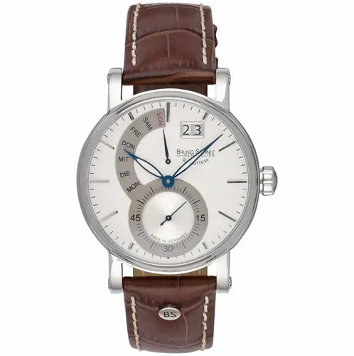Bruno Söhnle Herren Armbanduhr 17-13073-283 Pesaro II - Chronograph mit elegantem Kalbslederband in Kroko-Optik, kratzbeständigem Saphirglas und bis zu 10 ATM wasserdicht – ideal für stilbewusste Männer.