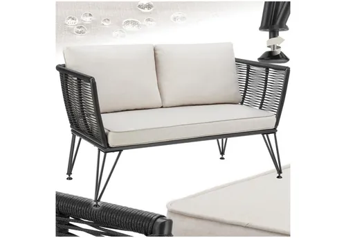 tectake® Rattan Lounge Sofa von tectake