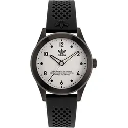 Adidas Code Three AOSY22517 Herrenuhr - Moderne Herrenuhr mit Edelstahlgehäuse, 5 ATM wasserdicht und stylischem Silikonarmband – perfekt für aktive Männer!