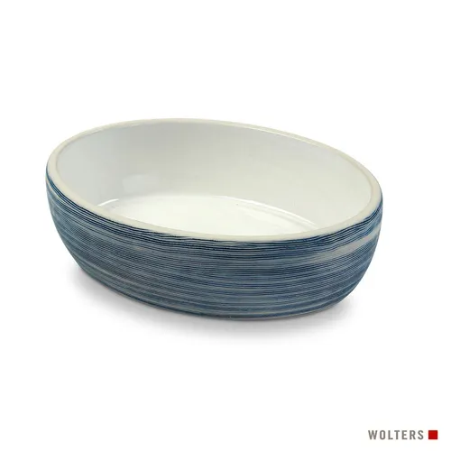 Wolters Futternapf Diner Stone für Katzen - Blau - Hygienischer Keramiknapf in eleganter Steinoptik, ideal für Wasser und Futter. Speziell für Katzen entworfen, mit niedrigen Rändern für eine artgerechte Futteraufnahme.