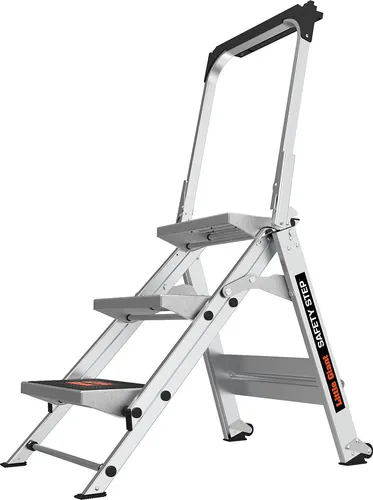 Little Giant Leitern, Sicherheitsschritt, 3-stufig, Modell 10310BAEN 150 kg, Aluminium Tritthocker mit Handlauf