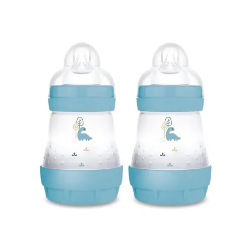 MAM Easy Start Anti-Colic Babyflasche 160 ml, 2er-Set, 0+ Monate, Dino