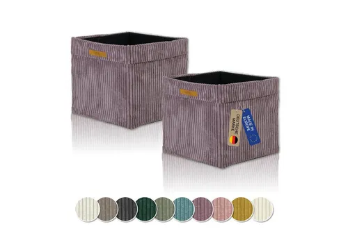 Lycce Regalkorb Kallax Boxen Cord 2er Set altrosa Aufbewahrungsbox faltbar 33x33x31cm (2 St)