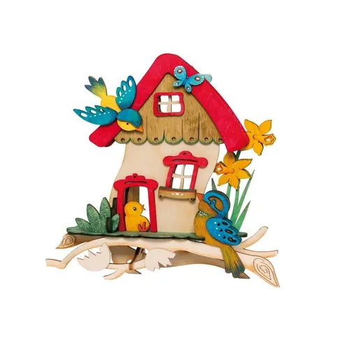 Kuhnert Dekoobjekt Vogelhaus - Holzdekoration fürs ganze Haus, zum Aufhängen an Türen, Schränken und mehr - Made in Germany