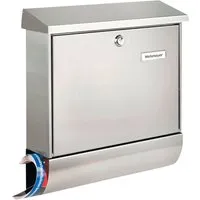 Burg Wächter Briefkasten Amrum 3867 mit Zeitungsbox - Robuster Briefkasten mit integrierter Zeitungsbox, ideal für den sicheren Empfang von Post und Zeitungen, Maße 42 x 37.7 x 11.5 cm.