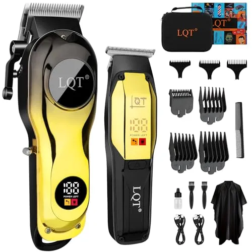 LQT Haarschneidemaschine Profi, Haarschneider Herren und Haartrimmer Herren LED-Display Rasierer Elektrisch Körperhaartrimmer Langhaarschneider