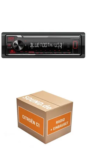 Kenwood KMM-BT209 Autoradio Einbaupaket für Citroën C1 (2014-2022)