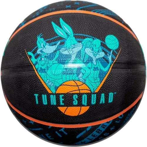 Spalding NBA Space Jam Tune Squad Basketball, 84540Z - Blau - Basketball für Outdoor-Spiele, aus abriebfestem Gummi mit Butylblase und einzigartigem Space Jam 2 Design. Größe 7, ideal für Fans und Sportler.