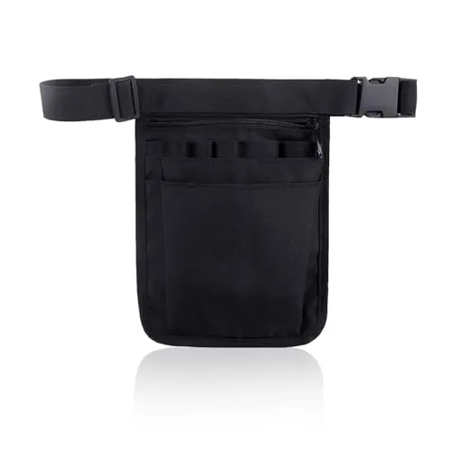 Krankenschwester Tasche,Gürteltasche Krankenschwester Damen,Kellnertasche,Werkzeugtasche mit Verstellbarem Gürtel,Werkzeuggürtel Arbeitstasche,Pflege Zubehör Tasche,Nurse Bag Schwarz für Pflegekräfte