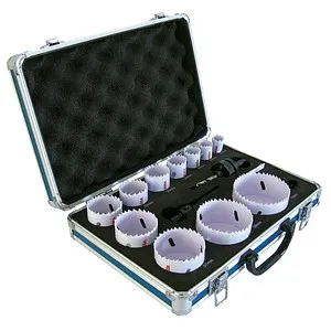 Makita D-47298 BiM-Lochsägen-Set 14-teilig im Alukoffer - Lochsägen-Set für Holz, Metall, Aluminium und Kunststoff, inklusive 14 Teile mit Schnitttiefe von 38 mm für präzise Arbeiten.