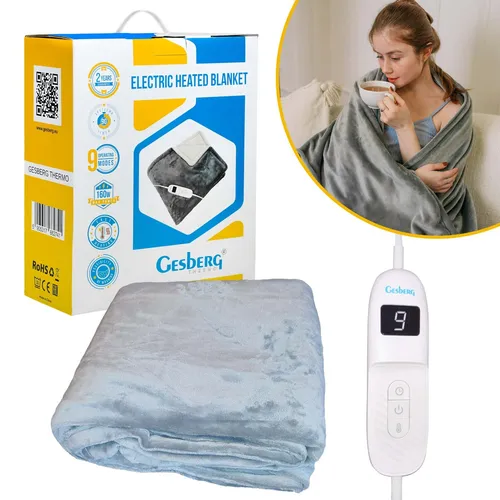 Heizdecke Wärmeunterbett 180 x 130 cm Abschaltautomatik Kuschelheizdecke Gesberg