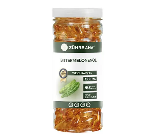 Zühre Ana® Bıttermelonenöl Öl Softgel–90 Kapseln tägliche natürliche Unterstützun Kapseln, 90 g, Bıttermelonenöl Öl Softgel–90 Kapseln 1300 Mg