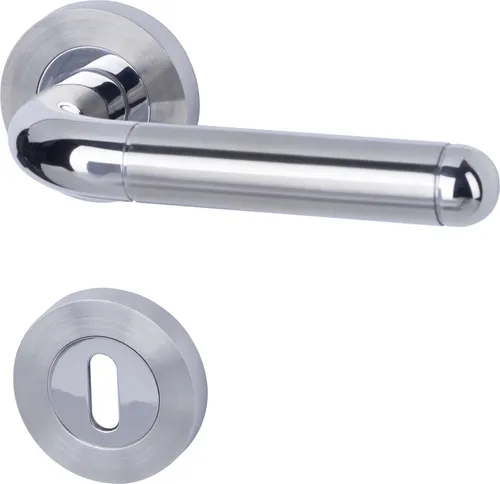 Alpertec BB-Rosettengarnitur Solid 4 Edelstahl silber rund