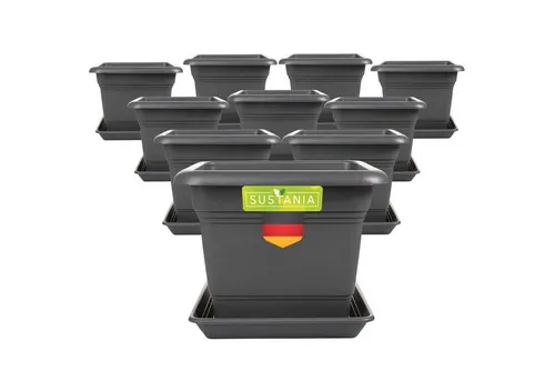 Centi Pflanzkübel Kubischer Pflanzkübel anthrazit robust 10er-Set (10er-Set)