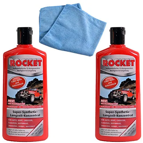 Hochglanz-Autopolitur mit Mikrofaser Poliertuch - UV-Schutz & Streusalzfest - 500 ml - Effektive Autopolitur im Set mit Mikrofaser Poliertuch für die umfassende Lackpflege. Entfernt Rost und Verschmutzungen, bietet langlebigen Schutz und sorgt für strahlenden Glanz. Ideal für Autos und Motorräder.
