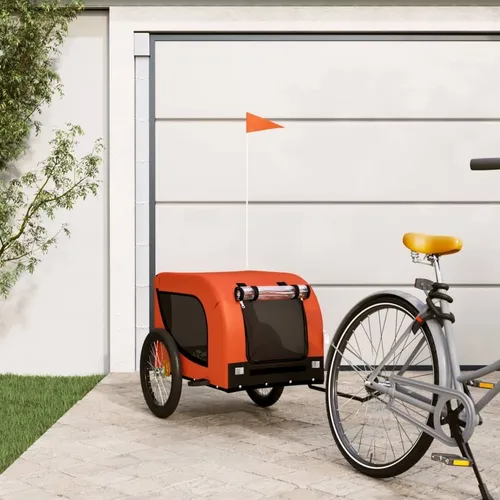 Maison Exclusive Fahrradanhänger für Hunde – Orange und Schwarz