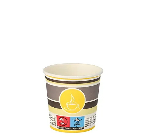 PAPSTAR Einwegbecher Trinkbecher, Pappe To Go 0,1 l Ø 6 cm, 6 cm Coffee Rings 2000 Stk, Pappe, beschichtet