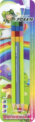 JOLLY Supersticks Rainbow - 3 Farbstifte mit 4 Farben in einem Stift, bruchsicher und kinderfest für kreative Kunstwerke