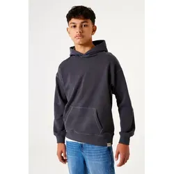 Hoodie GARCIA für Jungen, Gr. 164/170, dunkelgrau - Kinder-Sweater aus 100% Baumwolle mit praktischer Kapuze und taillenbedeckendem Schnitt, ideal für jeden Alltag.