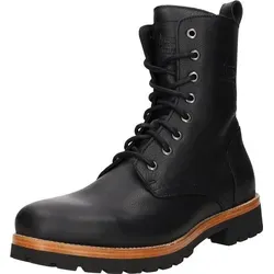 Schnürstiefelette Warmfutter FRISIA B11 - Panama Jack - Wanderschuhe mit warmem Kunstfellfutter, ideal für kalte Tage. Robustes schwarzes Leder und stabile Gummilaufsohle sorgen für Komfort und Halt.