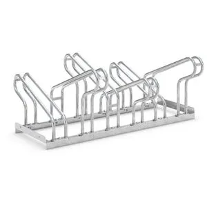Bügelparker 2156 | Beidseitiger Fahrradständer für 6 Fahrräder - Sonstige Fahrradteile: Robuste, verzinkte Stahlkonstruktion mit abwechselnder Hoch-/Tiefeinstellung, ideal für platzsparendes Parken von Fahrrädern.