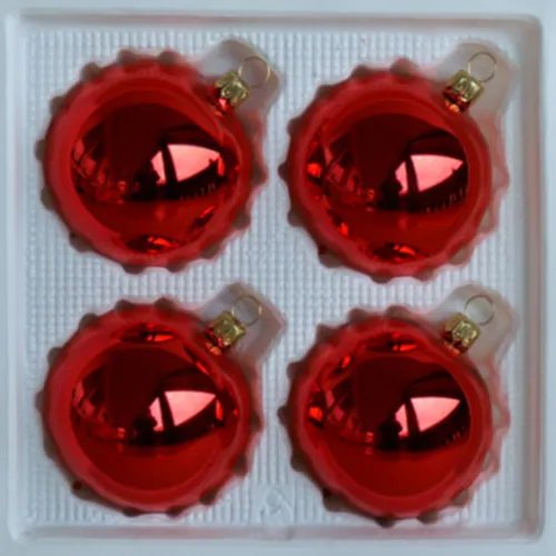 Lauschaer Glas Christbaumkugeln d 10cm rot glanz mundgeblasen