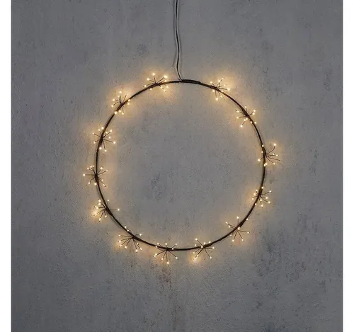 edelman LED Dekolicht Lichtkranz 40 cm - warmweiß, für Indoor & Outdoor - Eleganter Lichtkranz mit 130 warmweißen LEDs, ideal für stimmungsvolle Dekoration drinnen und draußen. IP44 Schutzart für sicheren Einsatz im Freien.
