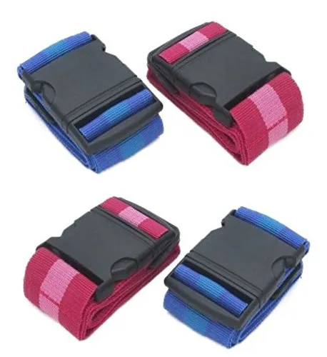 EuroDiscount Kofferband Koffergurt Gepäcksicherung Koffergürtel 4,8 cm x 180 cm 4 Stück Set