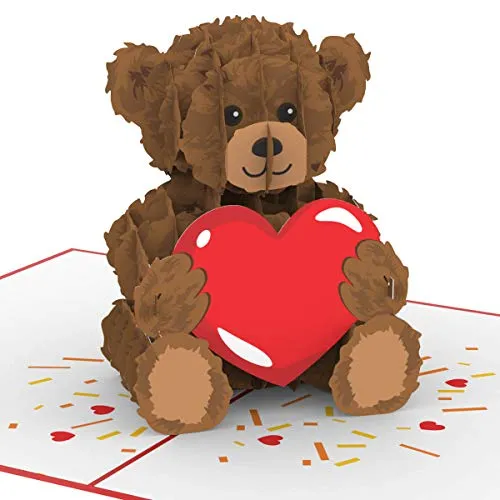 papercrush® Pop-Up Karte Teddy mit Herz - Süße 3D Geburtstagskarte für Mama & Frau, Liebeskarte für Freundin, Ich Liebe Dich Karte für Herzensmensch mit Teddybär zu Weihnachten & Jahrestag
