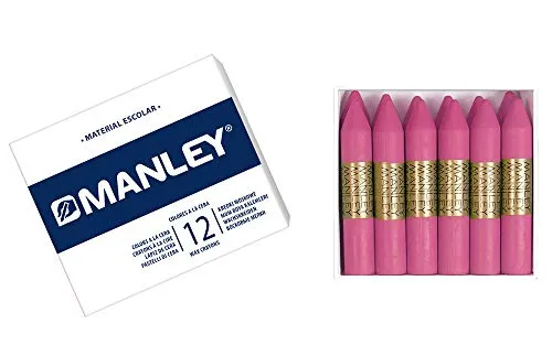MANLEY MNC04555 Box 12 Wachsmalstifte, hellrosa