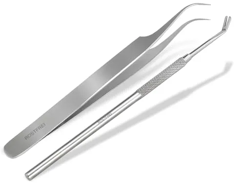 Zeckenentferner Set Zecken Zange Pinzette Zeckenhaken für Hunde Katzen aus Edelstahl