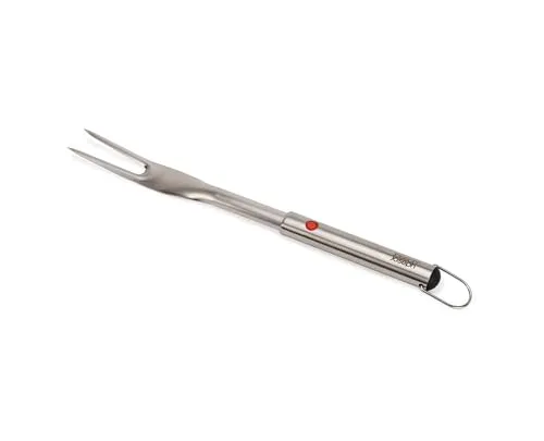 Joseph Joseph GrillOut BBQ Grillgabel, Teleskopierbar für kompakte Aufbewahrung, Scharfe Edelstahlzinken, Einfach zu Reinigen, Aufhängeschlaufe