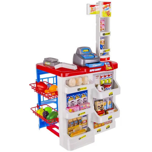 Supermarkt für Kinder - Spielzeug Kaufladen mit Zubehör, inklusive Kasse, Einkaufswagen und realistischen Lichteffekten für tollen Spielspaß