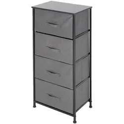 ML Design Kommode aus Stoff mit 4 Schubladen 45x30x94cm Grau - Kommode & Sideboard mit 4 geräumigen Schubladen für optimale Aufbewahrung, ideal für Schlafzimmer, Wohnzimmer oder Flur. Leicht zu montieren und aus langlebigem Stoff gefertigt.