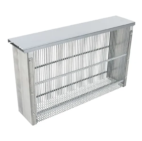 Deutsch Normal Bannwabentasche verzinkt für 2x Rähmchen - Werkzeuge & Zubehör zur Bienenzucht, langlebig und korrosionsbeständig für gezielte Königinnenzucht und effektive Varroabehandlung ohne Medikamente.