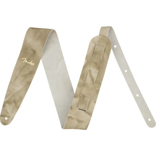 Fender Tie Dye Leather Strap Natural - Gitarrengurte aus hochwertigem weichem Leder, verstellbar von 110 bis 140 cm, mit 5 cm Breite für optimalen Komfort und einem einzigartigen Tie Dye Design.