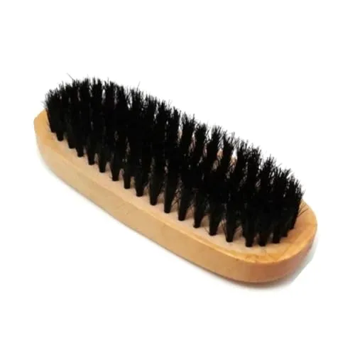 PARENCE.- Schuhbürste aus Holz – 14x5x3 cm – Halbharte Schwarze Borsten – Leder, Wildleder, Nubuk Pflege – Reinigungs- und Polierbürste für Schuhe, Stiefel und Taschen