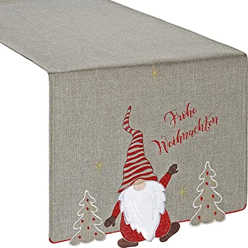 Erwin Müller Tischläufer Taupe Größe 40x160 cm von Erwin Müller