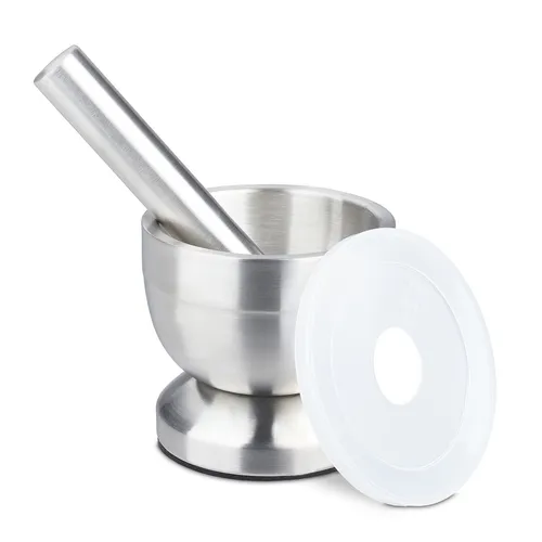 Mörser mit stößel Gewürzzerkleinerer rutschfest 200 ml Mörser aus Edelstahl