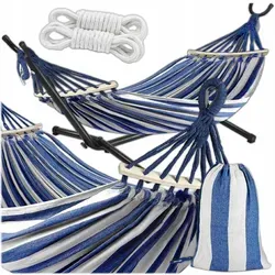 KRUMAD Hängematte mit Gestell - 250 kg Belastbarkeit für 2 Personen - Hängematten & Hängestühle – Wetterfeste Hängematte mit stabilen Gestell für entspannte Momente im Garten, Balkon oder beim Camping.