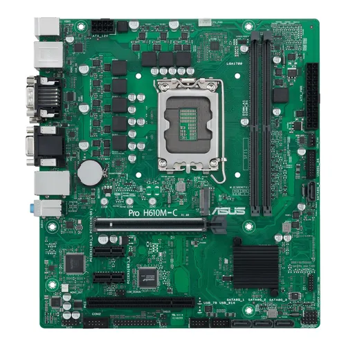 ASUS PRO H610M-C CSM Motherboard - LGA1700, Dual DDR5, PCIe 5.0, 1Gb Intel LAN, ideal für leistungsstarke PC-Setups mit Lebenszyklusgarantie von bis zu 36 Monaten