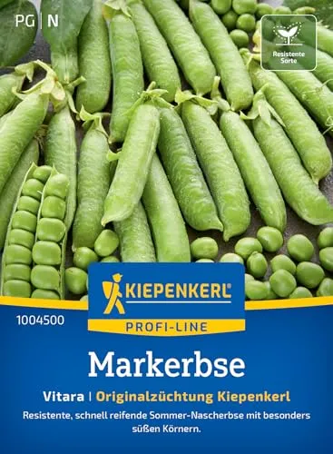 Kiepenkerl Profi-Line Markerbsensamen Vitara 1004500 - Gemüsesamen für resistente und schnellreifende Markerbsen mit einem Inhalt für 8 bis 10 lfd. Meter - Saatgut