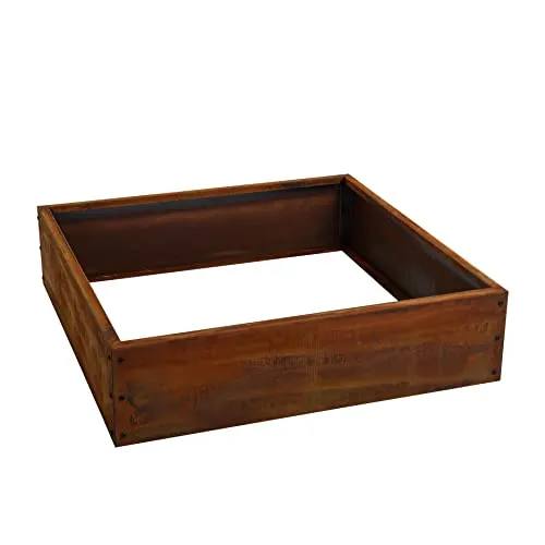 ESTEXO Beeteinfassung - Hochbeet aus Cortenstahl - Hochbeete-Kit aus hochwertigem Cortenstahl, der mit der Zeit eine einzigartige Rost-Patina entwickelt. Ideal für kreative Gartengestaltung in verschiedenen Größen.