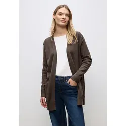 Street One Damen 2515344 Offener Cosy Cardigan - Strickjacke für Damen in Dark Nomad Brown Mel, perfekt für jeden Anlass und bietet mit langen Ärmeln und praktischen Taschen zusätzlichen Komfort.