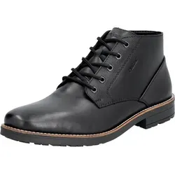 Rieker Herren Schnürstiefel Schwarz, Größe 40 - Wanderschuhe mit robustem Leder-Obermaterial, ideal für Outdoor-Aktivitäten und bequem dank Blockabsatz und Textilfutter.