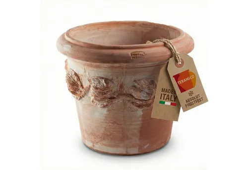 Terrakotta Blumenkübel Limoni 25cm – Italienischer Übertopf - Körbe, Blumentöpfe, -kästen & Untersetzer, frostfest mit Abwasserloch, ideal für Orangen- und Zitronenbäume, perfekt für Innen- und Außenbereich.