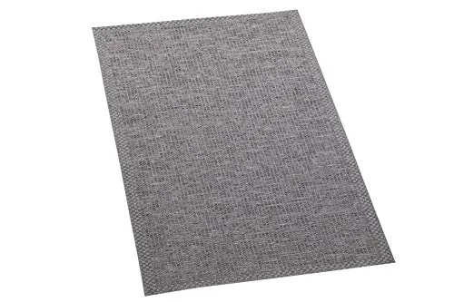 CARPETIA Indoor & Outdoor Teppich Sisal Optik Balkon Küche Terrasse Wohnzimmer - grau Größe 80x150 cm